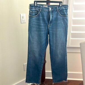 Pilcro (Anthropologie) wide leg jeans with frayed hem